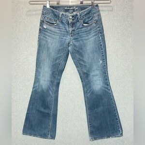 American Eagle Size‎ 4 Blue Jean Mid-Low Rise Flare Boot Cut Jeans